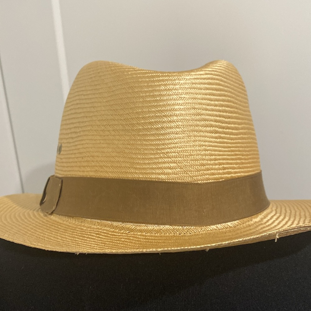 Brooks Brothers Straw Panama Fedora Hat - Picture 6 of 11